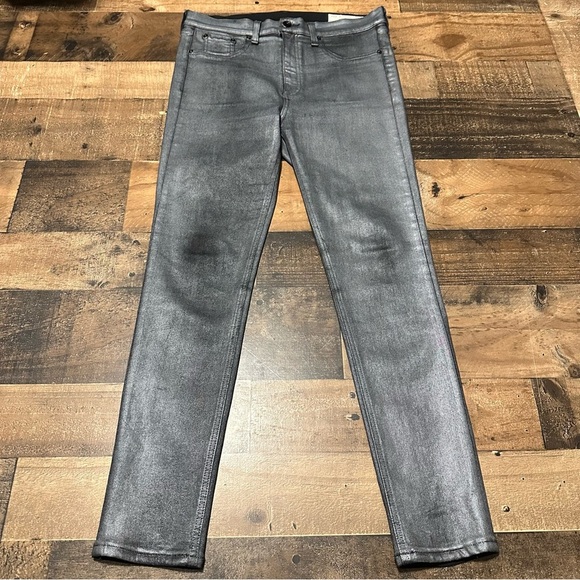 Rag & Bone Metallic Coated Skinny Jeans - Picture 2 of 8